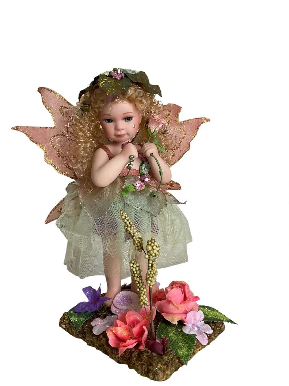 Delton  Handcrafted stand Fairy Figurine porcelain doll Home Accent